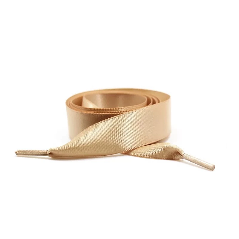 Khaki 1Pair Satin Silk Ribbon Shoelaces White Sneaker shoes lace Canvas shoe laces 2cm Width 80cm/100cm/120cm Length Shoelace - Цвет: Khaki
