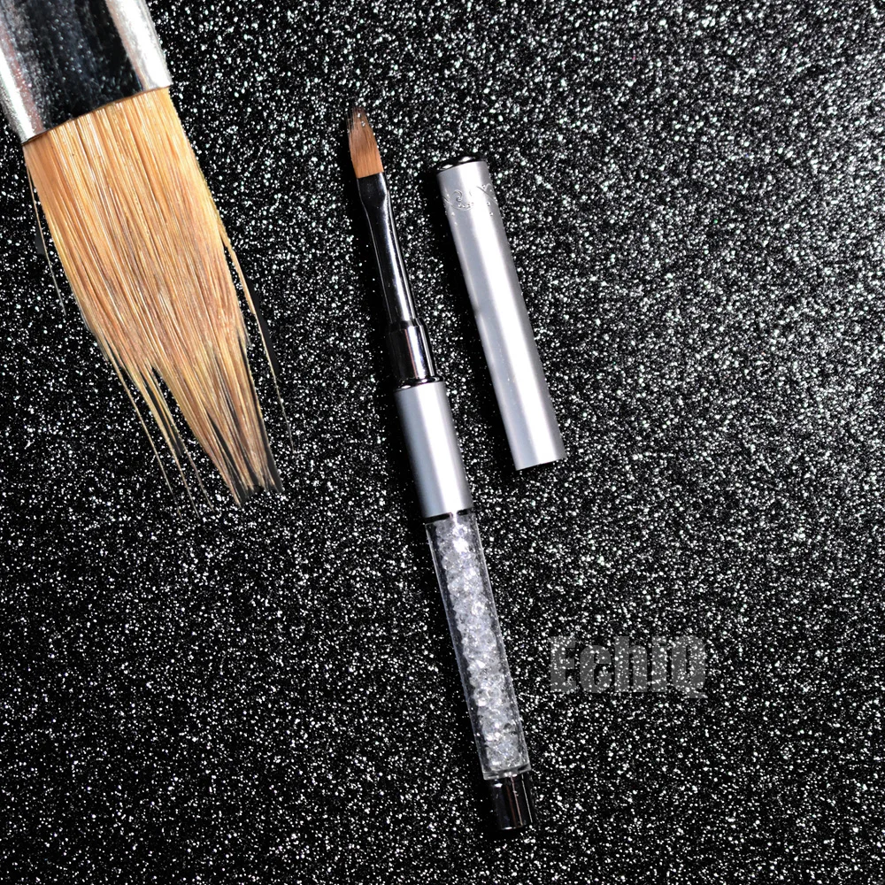 Градиентная ручка для рисования кисть УФ-геля с белыми стразами маникюра и