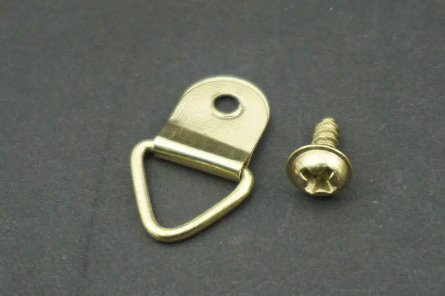 100 шт./лот золотистые треугольные D образные кольца подвесные картины маслом