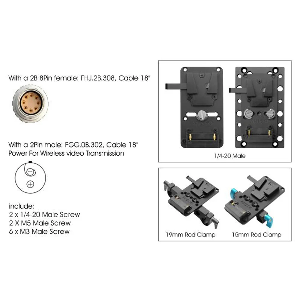 Новый адаптер V-Mount для аккумуляторной батареи быстросъемный 2B 8Pin кабель питания