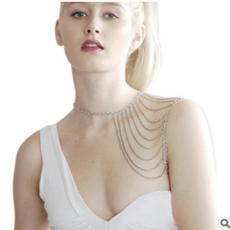 Женское ожерелье с цепочкой на плечо Пляжная цепь бикини золотого