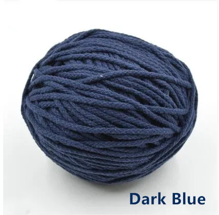 Dark Blue as photo 5 метров длина Красочные восемь нитей Хлопок Веревка ремесло Домашний Декор струны витой шнур 5 мм для ручной работы DIY Швейные аксессуары - Цвет: Dark Blue as photo