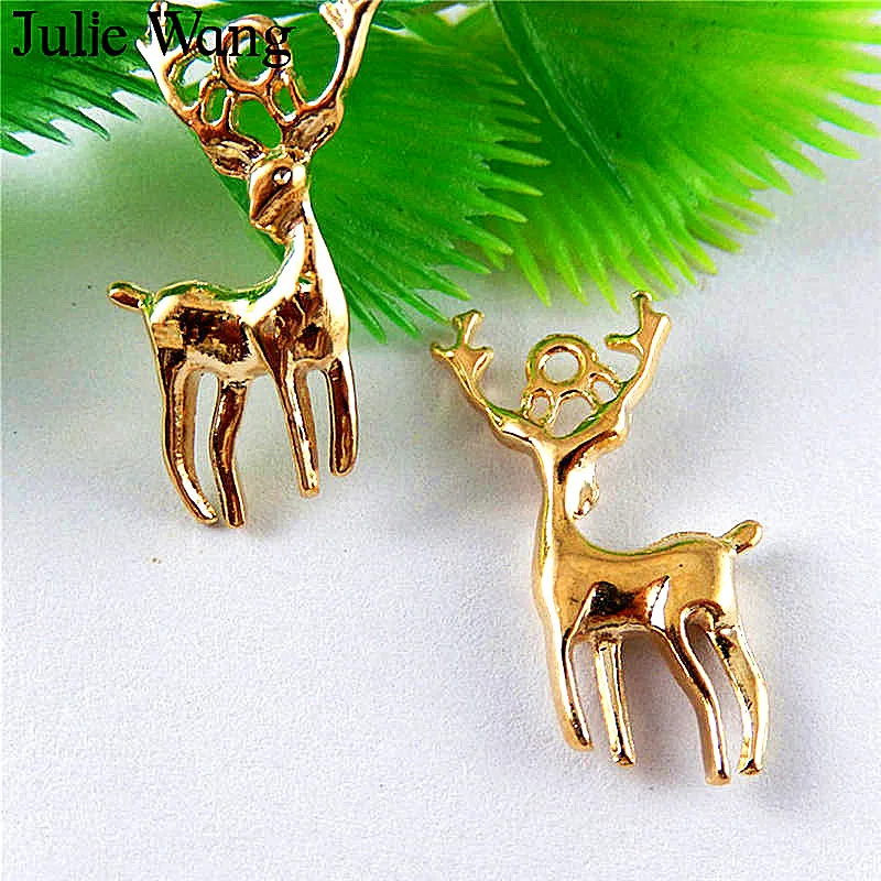 Julie Wang 20 шт. KC Glod Deers Подвеска из сплава DIY браслет ожерелье декоративная фурнитура