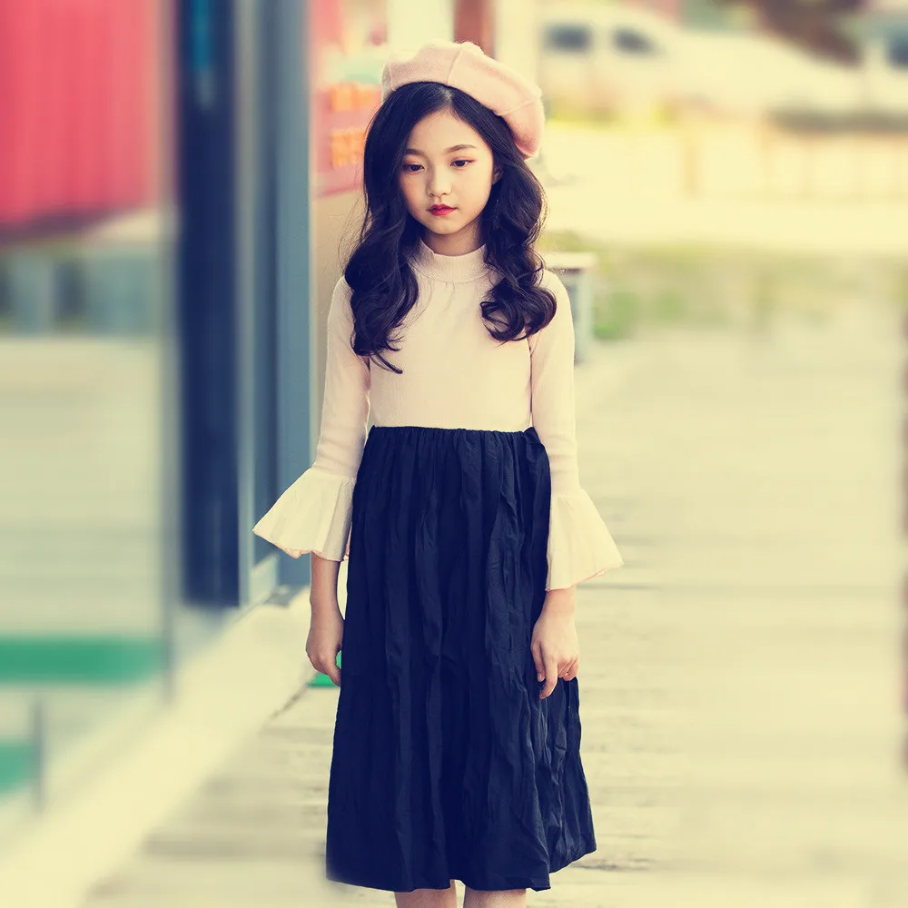 Детское платье для девочек платья принцесс пэчворк из хлопка Осенняя