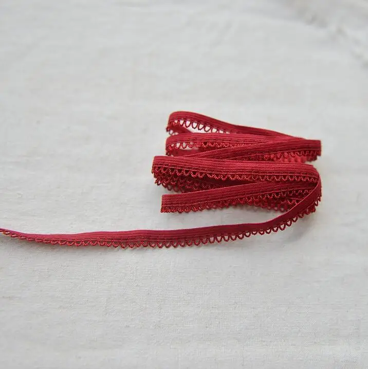 5 метров 1 см ширина черный зеленый серый бордовый стрейч кружевной край отделка