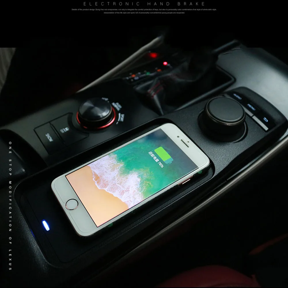 15W Qi Wireless Charging Charger console For Lexus IS300 2018~2019 for iphone X huawei mate 20 | Автомобили и мотоциклы