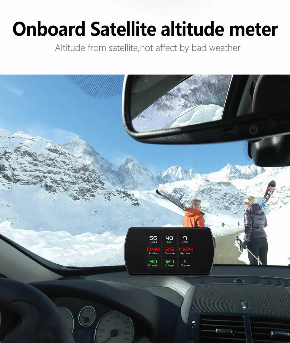 Авто Hud автомобиля OBD Head Up дисплей цифровой скорость проектор Цифровой Смарт-измеритель на борту компьютер