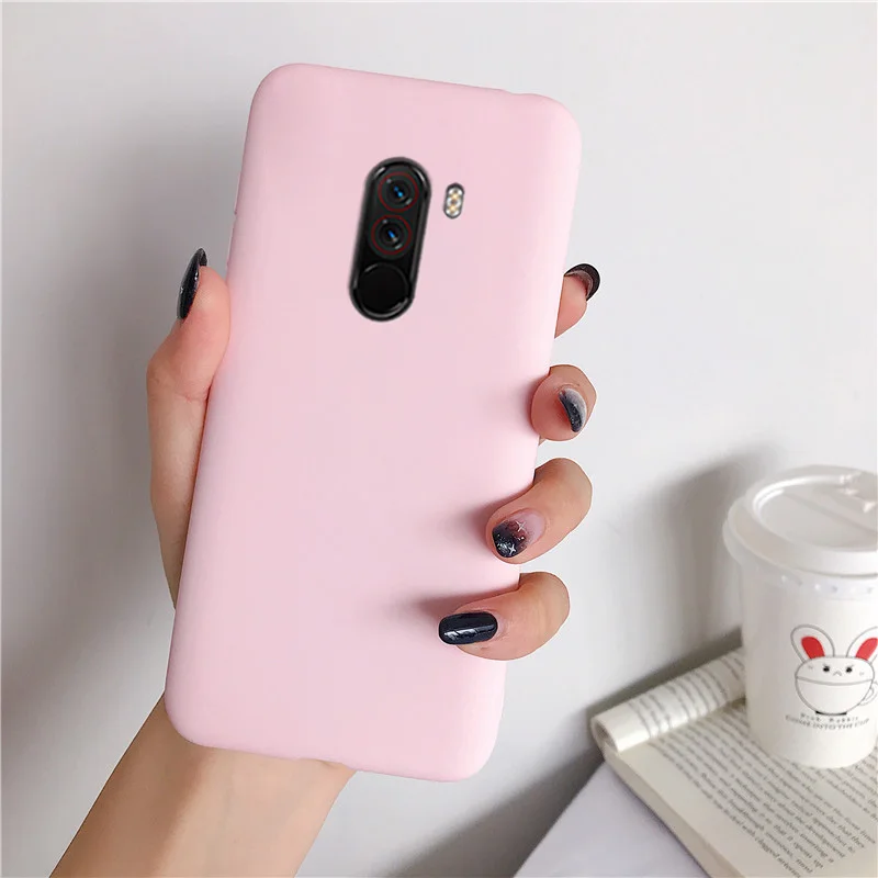 light pink Матовый Силиконовый чехол для xiaomi mi pocophone f1, яркие цвета, мягкий ТПУ чехол-накладка, чехлы Fundas Coque для xiaomi poco F1 poko - Цвет: light pink