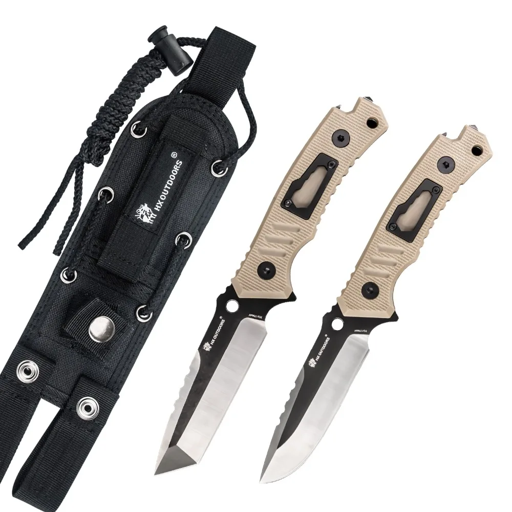 HX OUTDOORS Fixed Blade Knife Hunting Knives 58Hrc, 7cr17mov Steel Survival knife Essential tool For Man Gift Knife Dropshipping