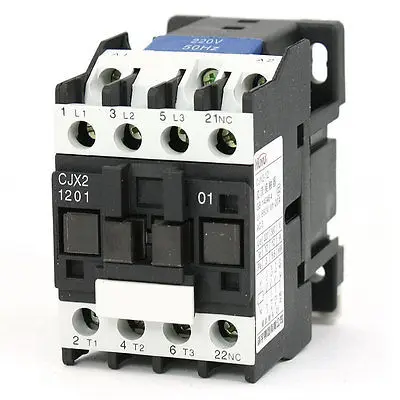 

CJX2-1201 AC Contactor 220V 50Hz Coil 12A 3-Phase 3-Pole 1NC