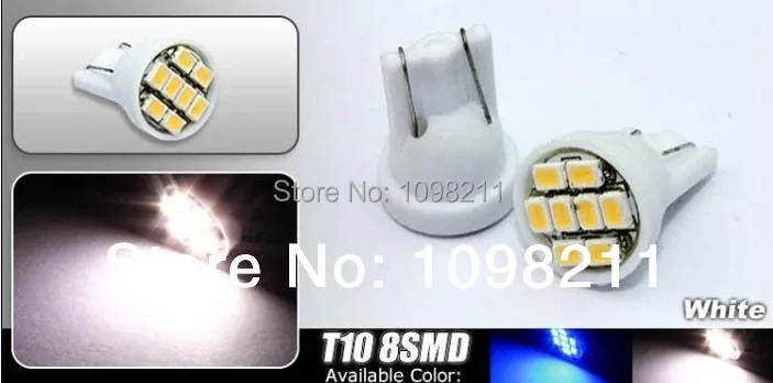 20 шт. T10 W5W 175 194 168 2825 8 SMD светодиодный Белый супер яркий автомобильный боковой Клин
