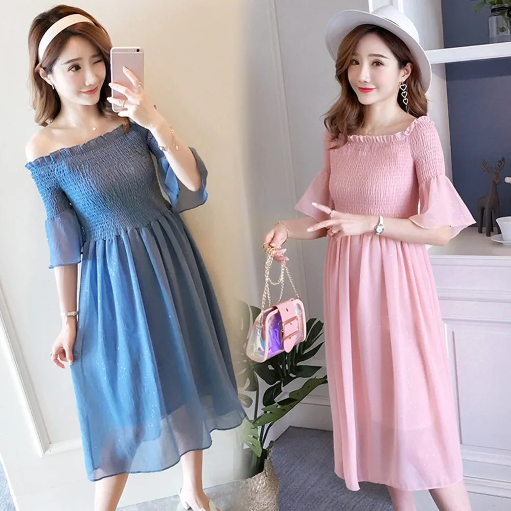 Летние платья для беременных одежда высокого качества Для женщин короткий рукав