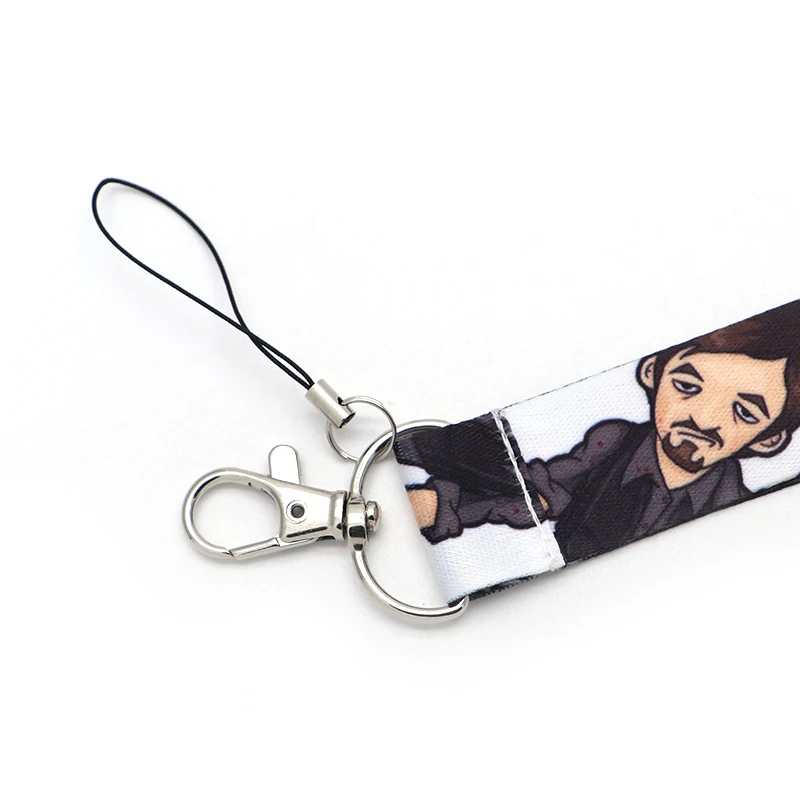 

20pcs/lot Ribbon Lanyard For Keychain ID Card Pass Mobile Phone Hang Rope Anime the Walking Dead Lanyards Key Holder Q907