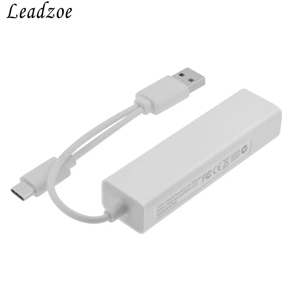 Usb-концентратор usb-разветвитель Leadzoe с 3 портами USB 2 0 и 1 сетевым адаптером Ethernet