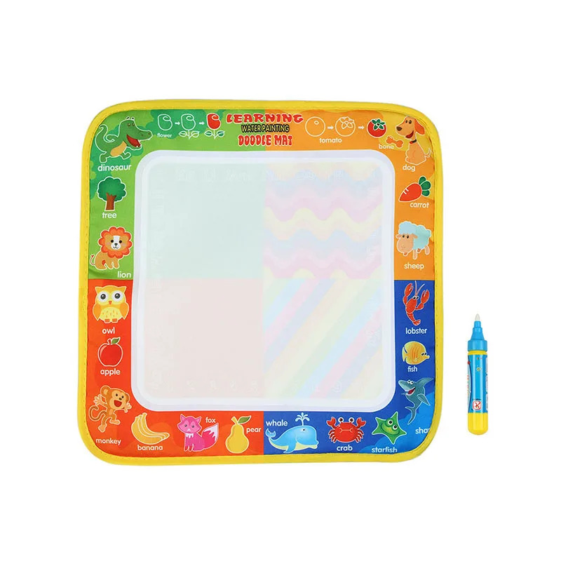 

29*29cm Magic Water Drawing Board With Water Pen Non-toxic Painting Doodle Mat For Children Early Education Drawing Toy }