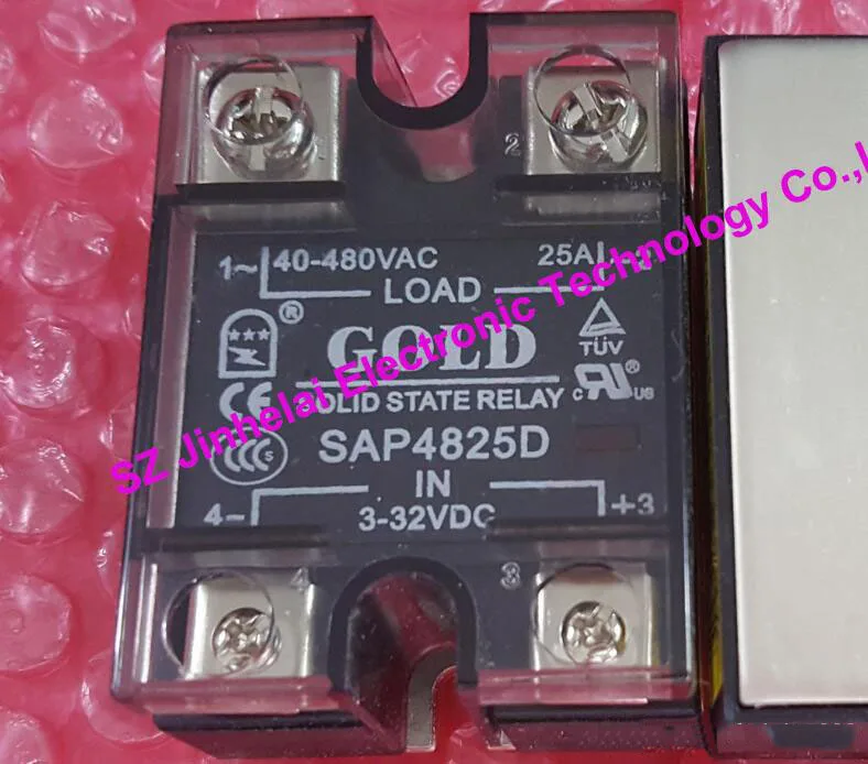 

New and original SAP4825D GOLD Single phase Solid state relay 3-32VDC, 40-480VAC 25A