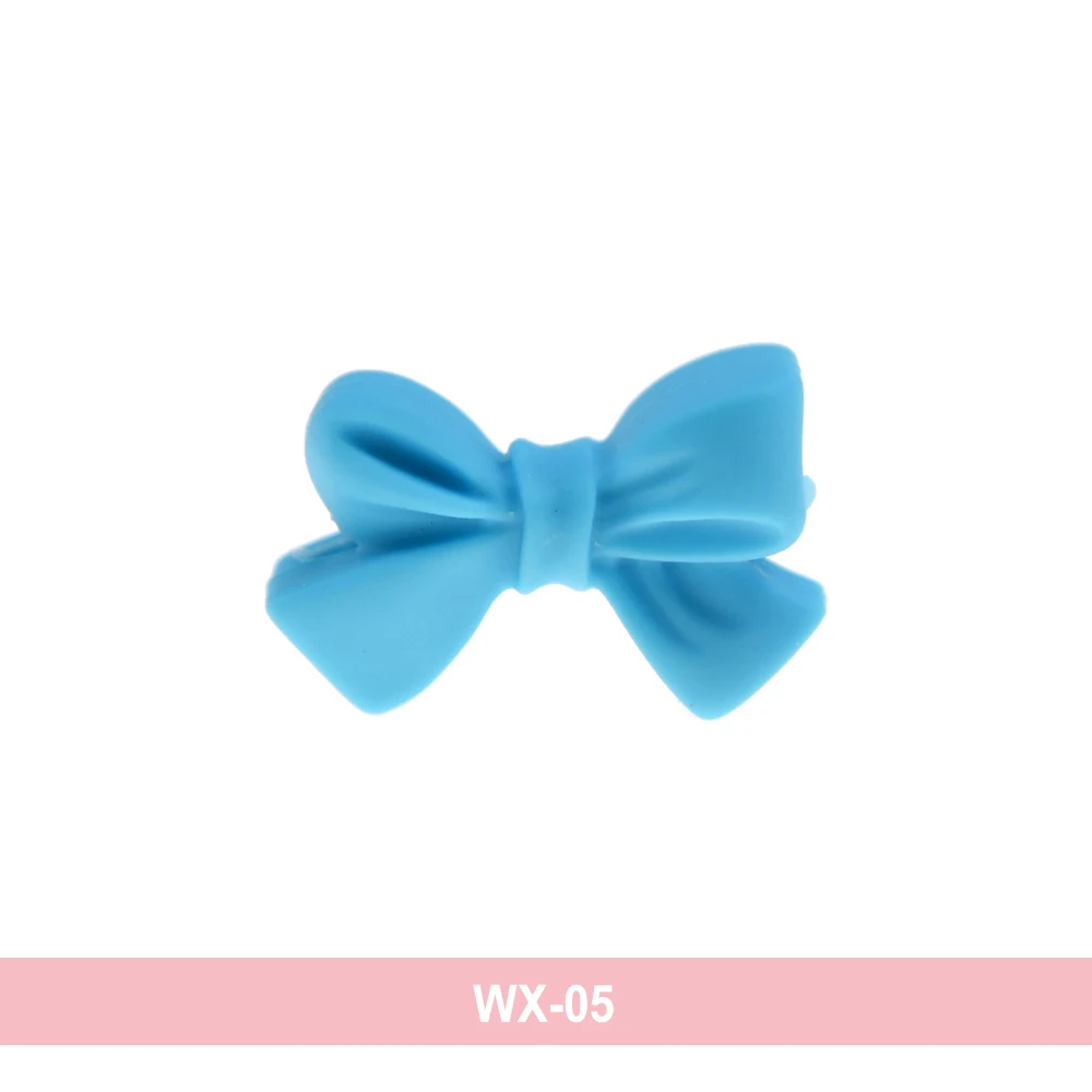 WX05 Happyfriends, 10 шт., бант, силиконовые бусины, без бисфенола, галстук-бабочка, детский, для прорезывания зубов, бисер для самостоятельного изготовления ювелирных изделий, Детские Жевательные зубки, подарок - Color: WX05