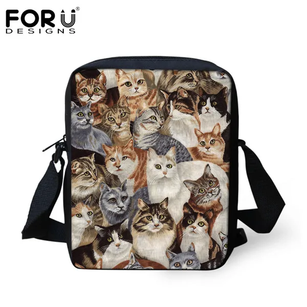 FORUDESIGNS/Симпатичные кошки и собаки принты для женщин сумка сумки женщина повседневное Малый обувь для девочек школьная Сумочка на плечо через Bolsas - Цвет: H10931E