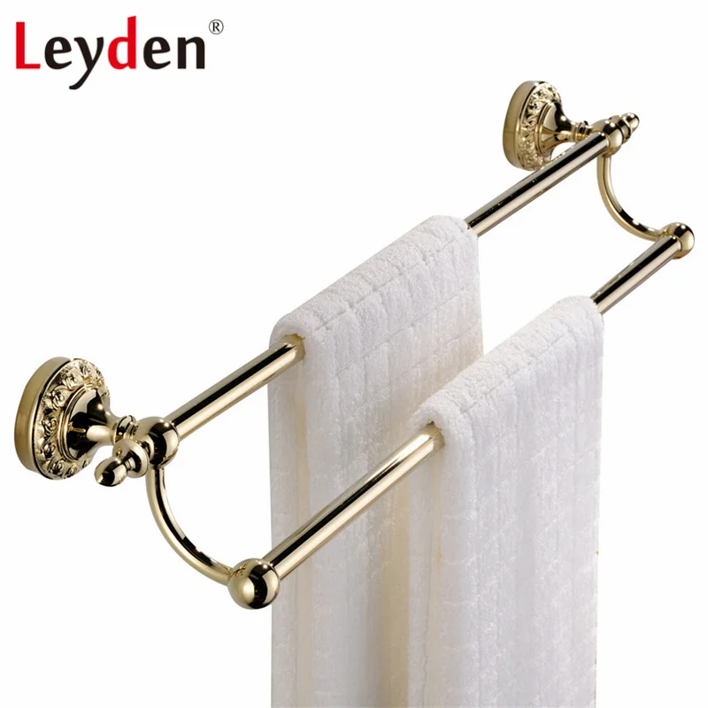 Высококачественный роскошный двойной держатель для полотенец Leyden из твердой