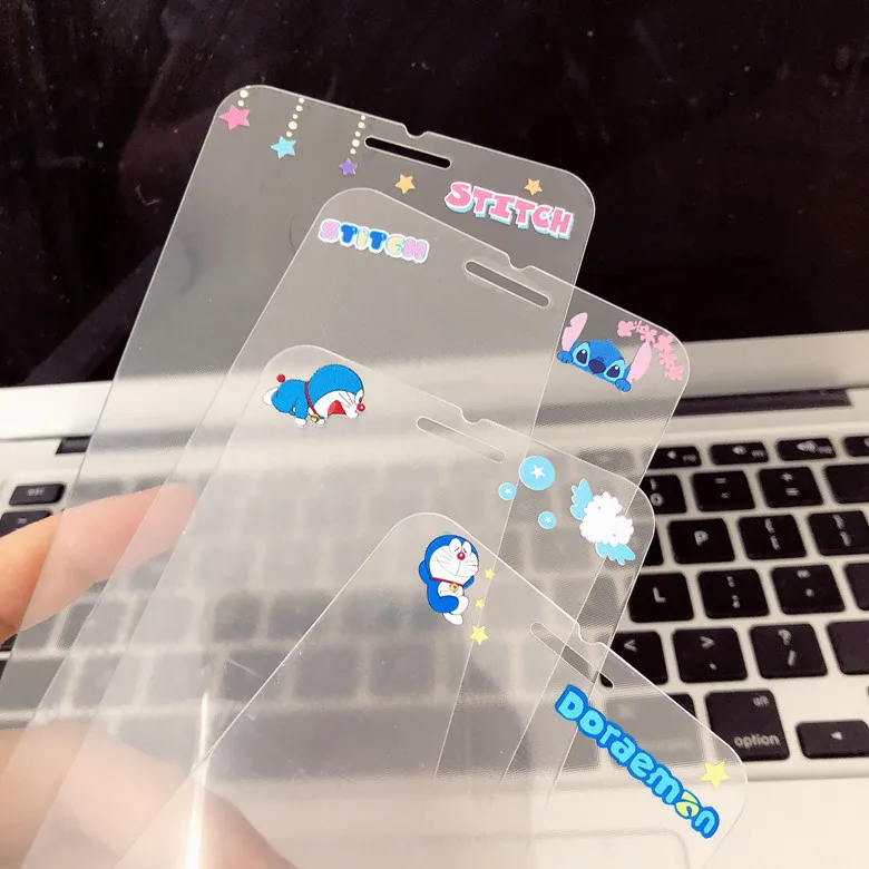 8plus Doraemon стежки мультфильм печати передний экран пленка защиты для iPhone8 7plus 6s 4,7 5,5 прозрачное закаленное стекло протектор