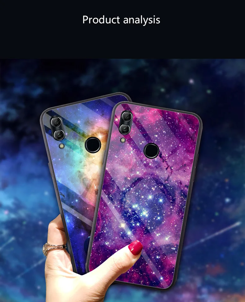 Роскошный стеклянный чехол для huawei Honor 8 9 10 Lite, задняя крышка с изображением звездного неба для huawei Honor 8 Pro V9 V8 V10 View 10, чехол