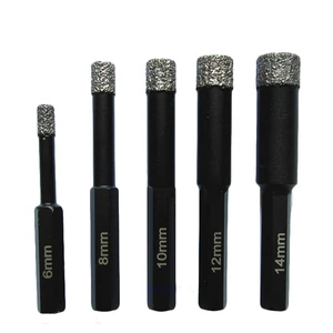 Сверло с сердечником сухие сверла с шестигранным хвостовиком для гранитной мраморной керамической плитки стеклянные вакуумные Пайки Алмазные Сверла