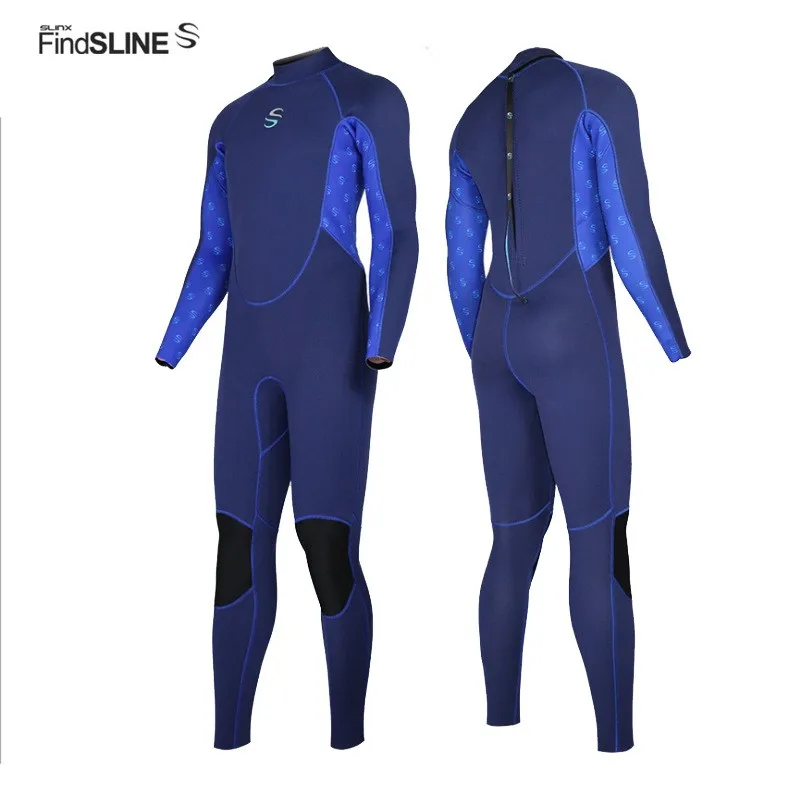 SLINX One-Piece Swimsuit Men's 2mm Neoprene Long-Sleeved Wetsuit Suit Men Surfing Warm Anti-UV Snorkeling Diving Suit
