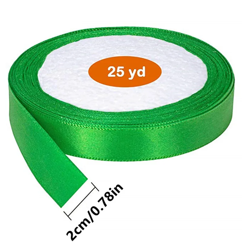 Рулон двухсторонней шелковой атласной ленты цветная лента 2 см для украшения