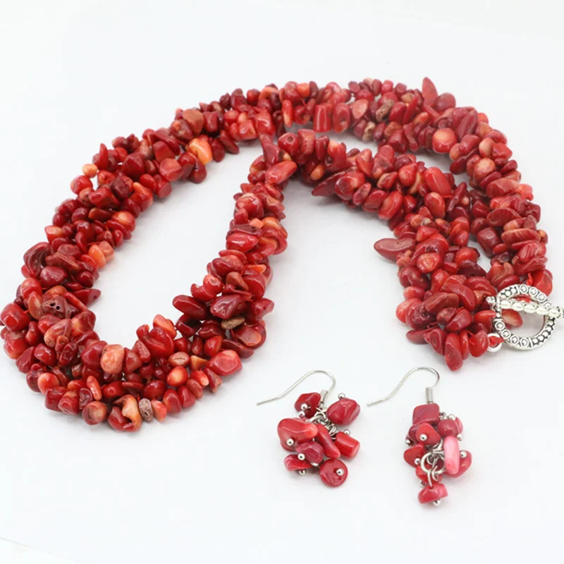 Комплект из колье и серёг с натуральным камнем 9 11 мм|necklace earring|jewelry set natural stonefashion