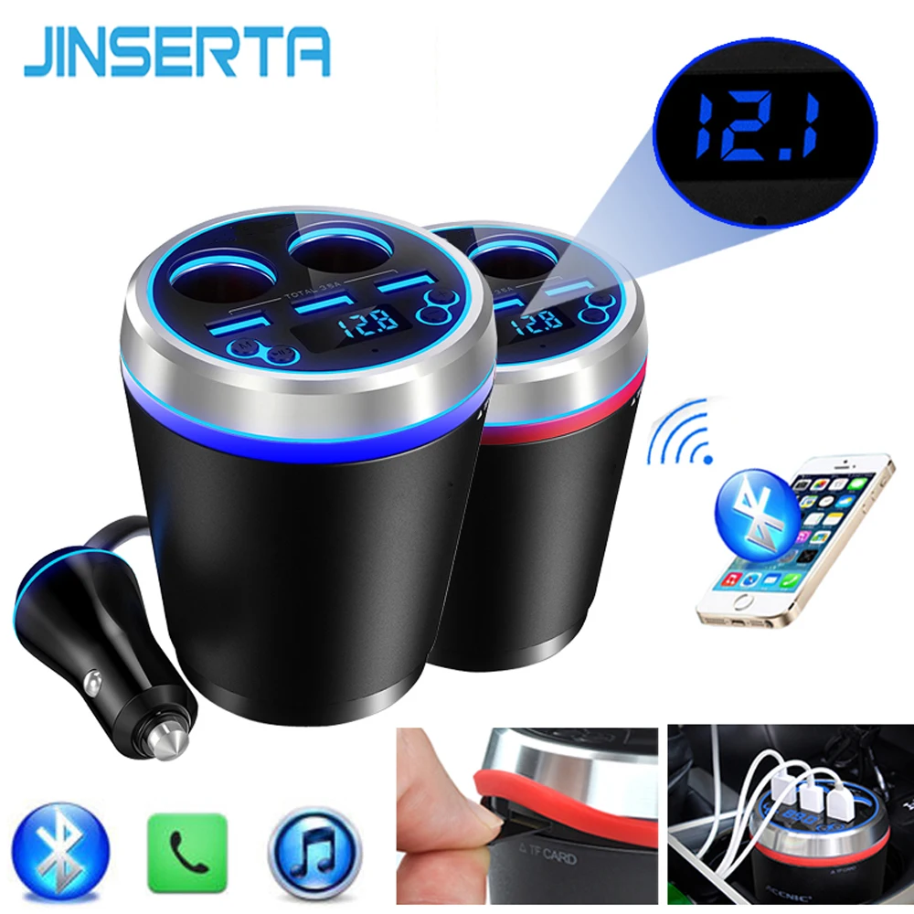MP3 плеер JINSERTA TF/Micro SD Bluetooth автомобильный комплект FM передатчик громкая связь