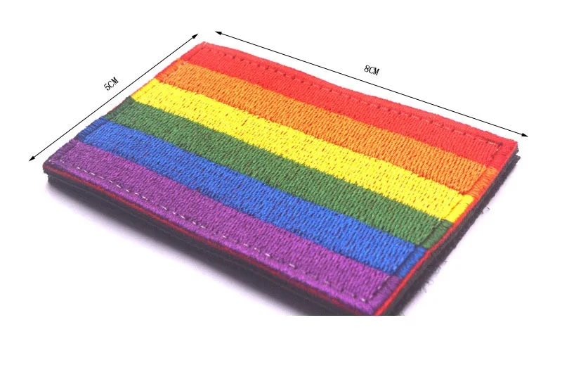 100pcs Rainbow Gay Pride Flag Lesbian LGBT Embroidered Iron Crest Badge For Clothing Clothes Baseball Cap Bag | Дом и сад