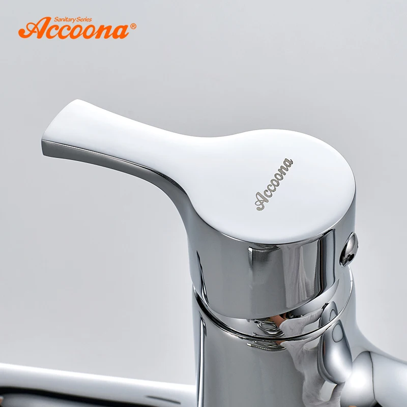 Кран для раковины Accoona, смеситель для душа Haed, кран с холодной и горячей ручкой, смесители для ванной комнаты, горизонтальный кран, хромированные краны для раковины A9790