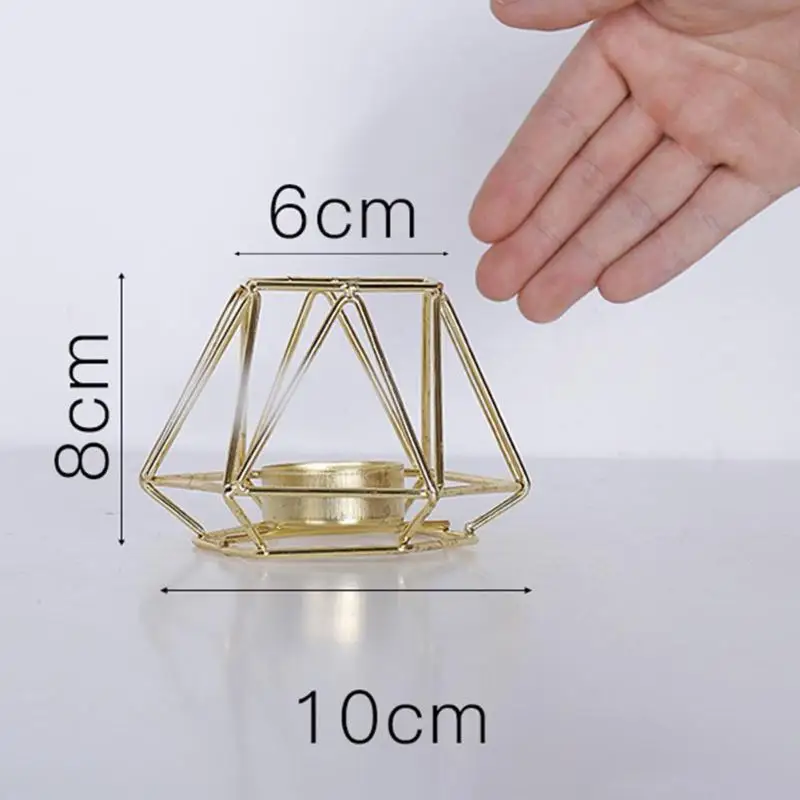 Ins скандинавские 3D геометрические подсвечники металлические изделия для вечерние украшения дома золото/розовое золото подсвечники эстетический дизайн