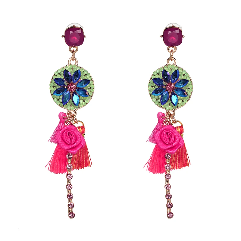 Хит, роскошные длинные серьги с подвеской и кисточками, Boho, блестящие Висячие серьги для женщин, свадебные очаровательные серьги с бахромой - Окраска металла: 50503-MT