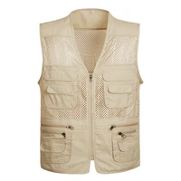 b summer cotton military tactical mesh vest men breathable pockets vest shooting waistcoat sleeveless jacket army coat plus size