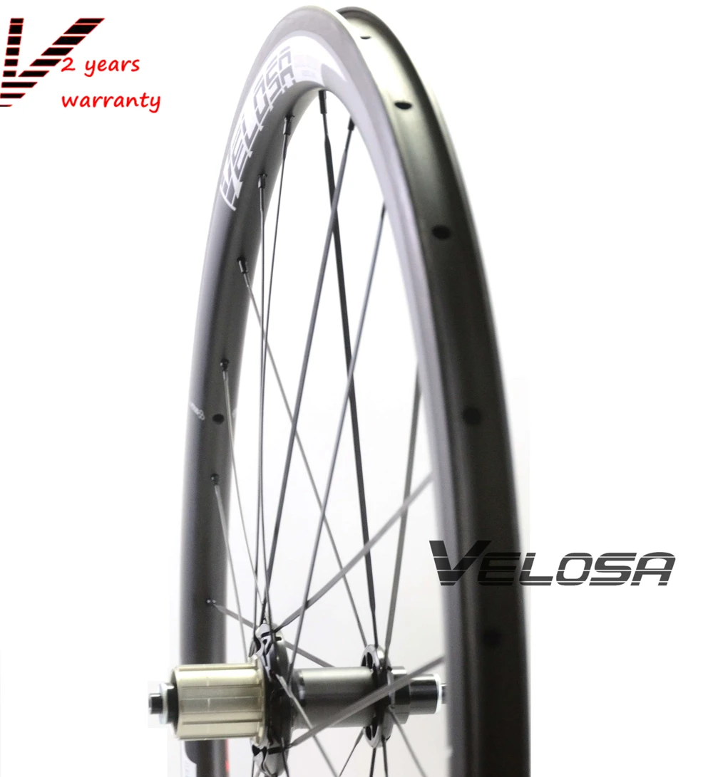 Велосипедная карбоновая колесная пара Velosa Sprint 35 клинчерная покрышка 38