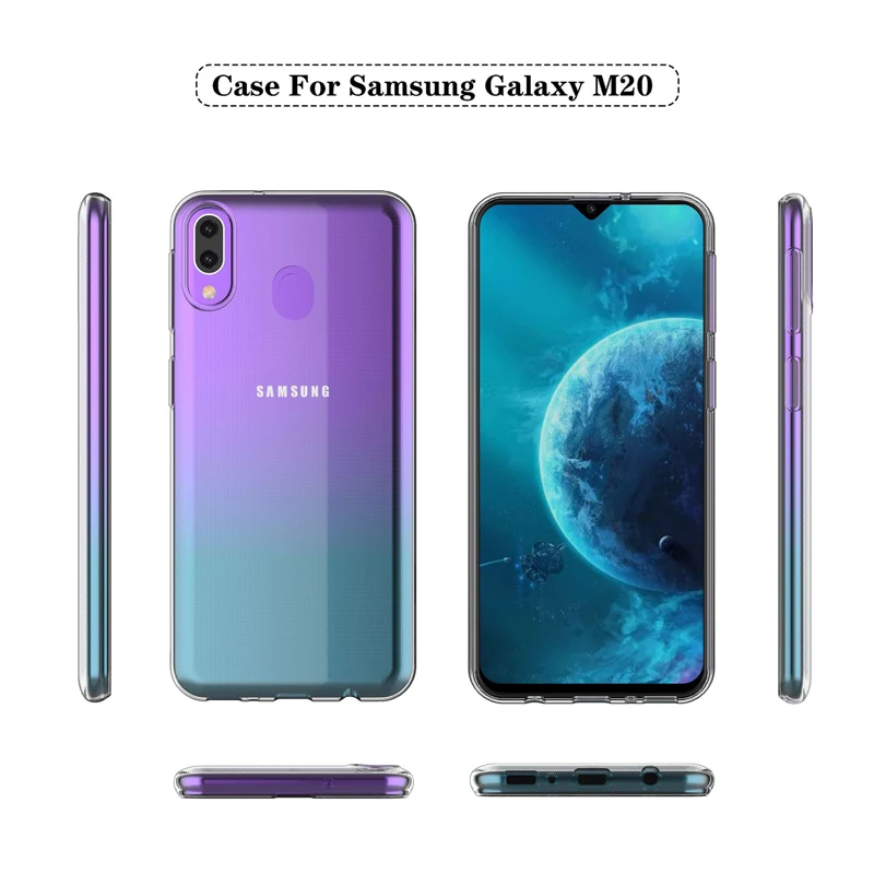 For Samsung Galaxy M20 M30 Transparent cover Case Silicone Soft TPU Cover Phone bag shell |