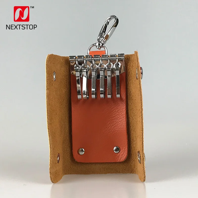 NEXTSTOP Brands Genuine Leather Women's Key Holder Fashion Soft Organizer Keychain Man Purse Clutch Wallets For 6 Keys Case | Багаж и
