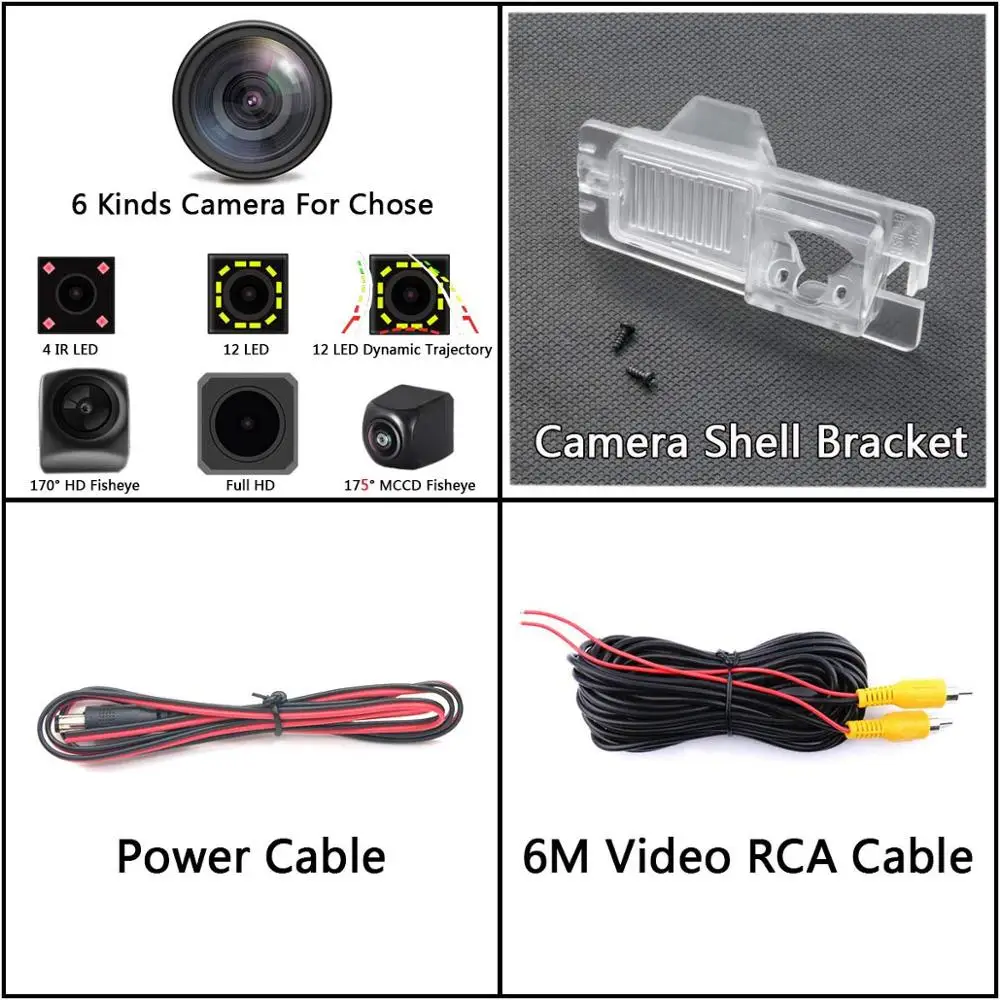 Camera Only 175 градусов рыбий глаз MCCD 12LED HD камера заднего вида для Ssangyong Rexton Kyron Korando Actyon монитор парковки автомобиля - Название цвета: Camera Only
