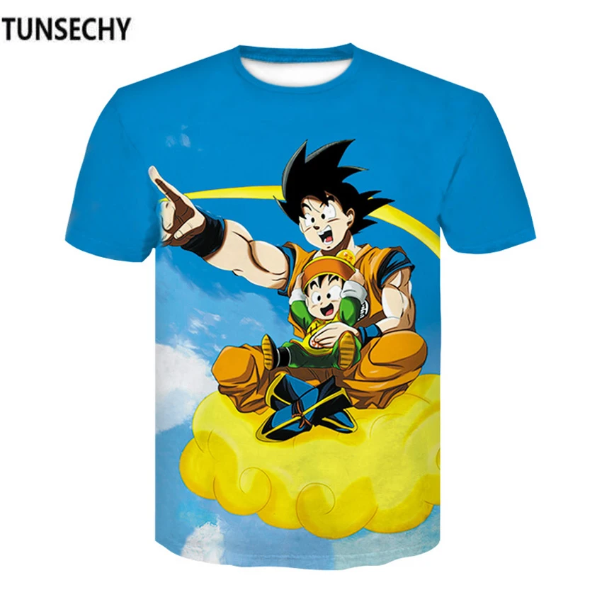 Летняя мужская футболка розничная продажа Забавные футболки с 3D принтом Dragon Ball