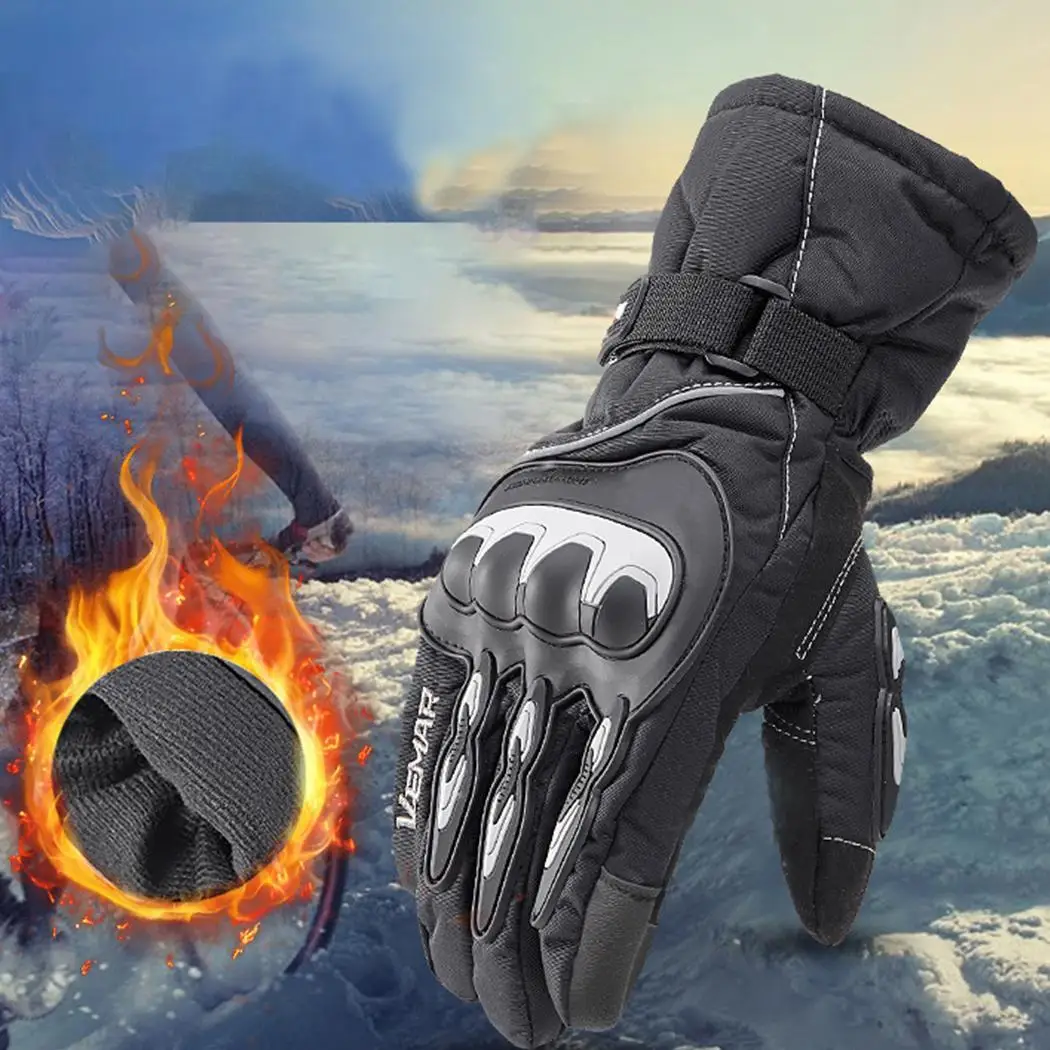 Унисекс теплые Полные Пальцы водонепроницаемые перчатки для езды на мотоцикле