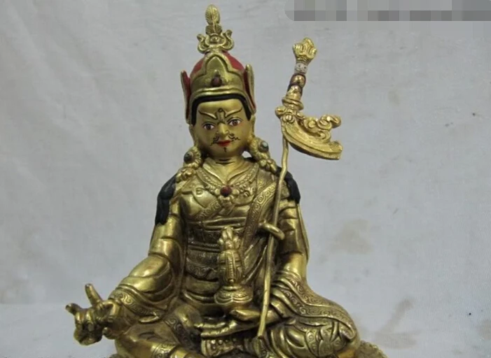 USPS to USA S2797 Tibet temple 100% Pure Bronze 24K master Buddha Statue (B0328) | Дом и сад