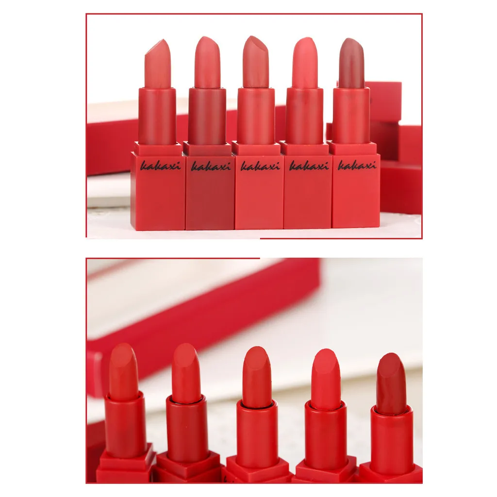 Женская губная помада 5 шт./компл. легко носить стойкий блеск для губ