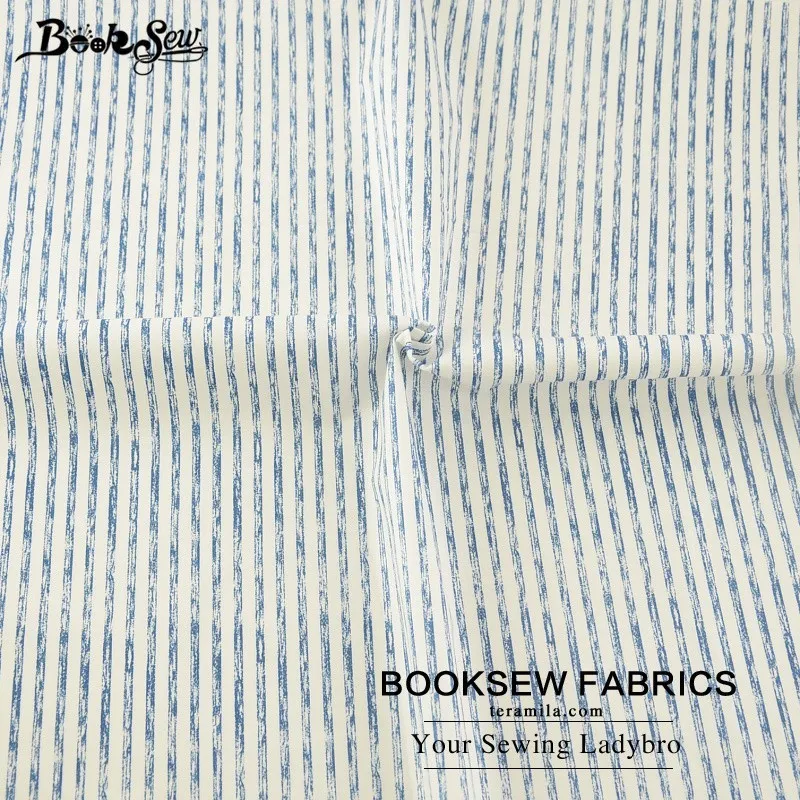 Вышитая книжная ткань домашние текстильные синие полоски дизайн 100% хлопок