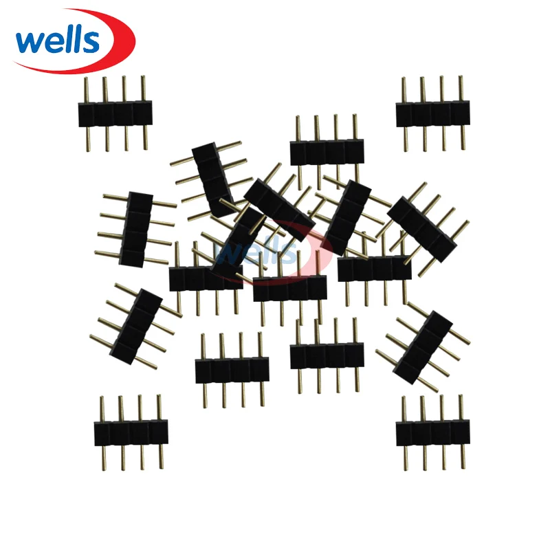 100 шт. 4 контактный RGB разъем адаптер с иглой двойной светодиодный 5050 лента|rgb