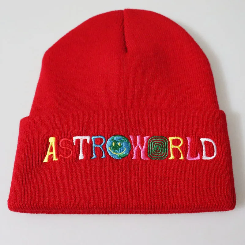 Travi$ Мужская и женская вязаная шапка НОВАЯ шапка с надписью ASTROWORLD Лыжная теплая зимняя шапка с вышивкой для мальчиков и девочек унисекс