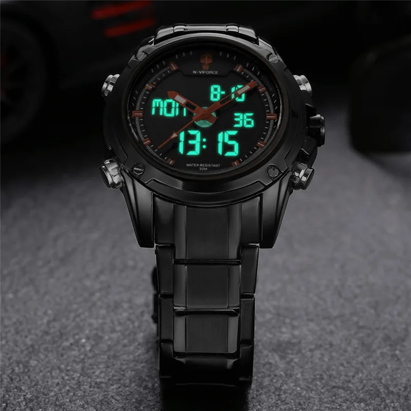 Часы NAVIFORCE Мужские Цифровые Спортивные брендовые Роскошные армейские аналоговые