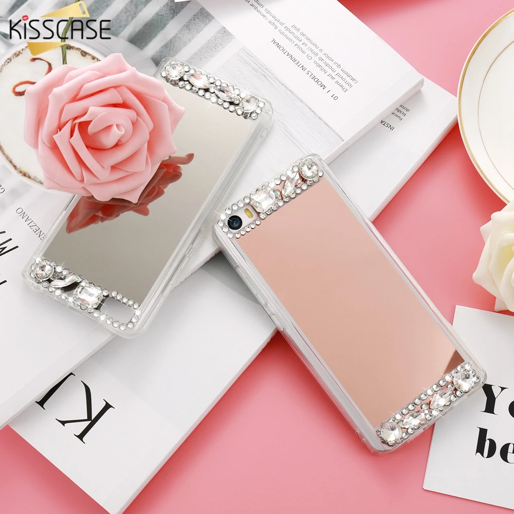 Зеркальный чехол со стразами для Xiaomi 6 5 5c Redmi Note 4X 3 4 4A 3s Note|mirror case|case for xiaomicase plus |