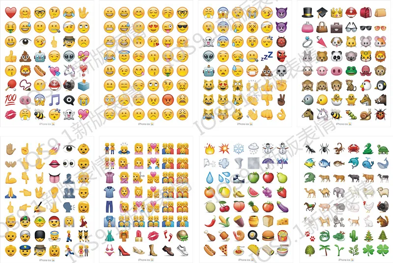 1 листов развлечение смех 48 Emoji стикер s IOS 9 Apple Iphone обновление наклейка для