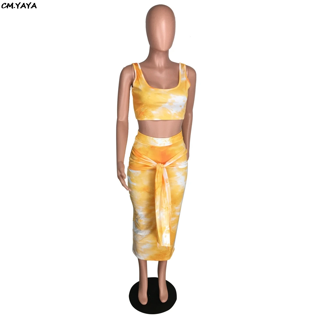 Женский комплект из двух предметов: короткий топ на бретелях с принтом tie dye galaxy и